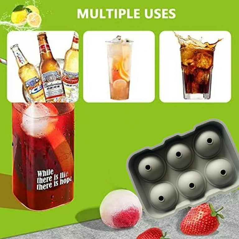 1pc Ice Cube Tray Ice Ball Maker Mold 4 Ice Cubes Silica Gel For Freezer  With Lid Round Whiskey Sphere Craft Ice Molds For Cocktails Bourbon - Temu