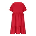 thumbnail image 6 of Summer Empire Waist Dress for Womens Smocked Flutter Short Sleeve V Neck Midi Dresses, 6 of 7