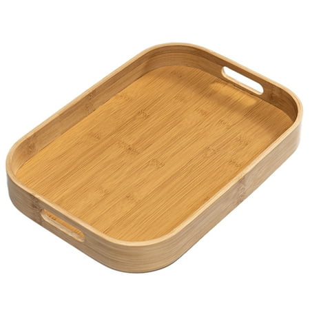 

Bamboo Rectangle Serving Tray Wood Plate Tea Food Dishe Drink Platter Food Plate Dinner Beef Steak Fruit Snack Tray B