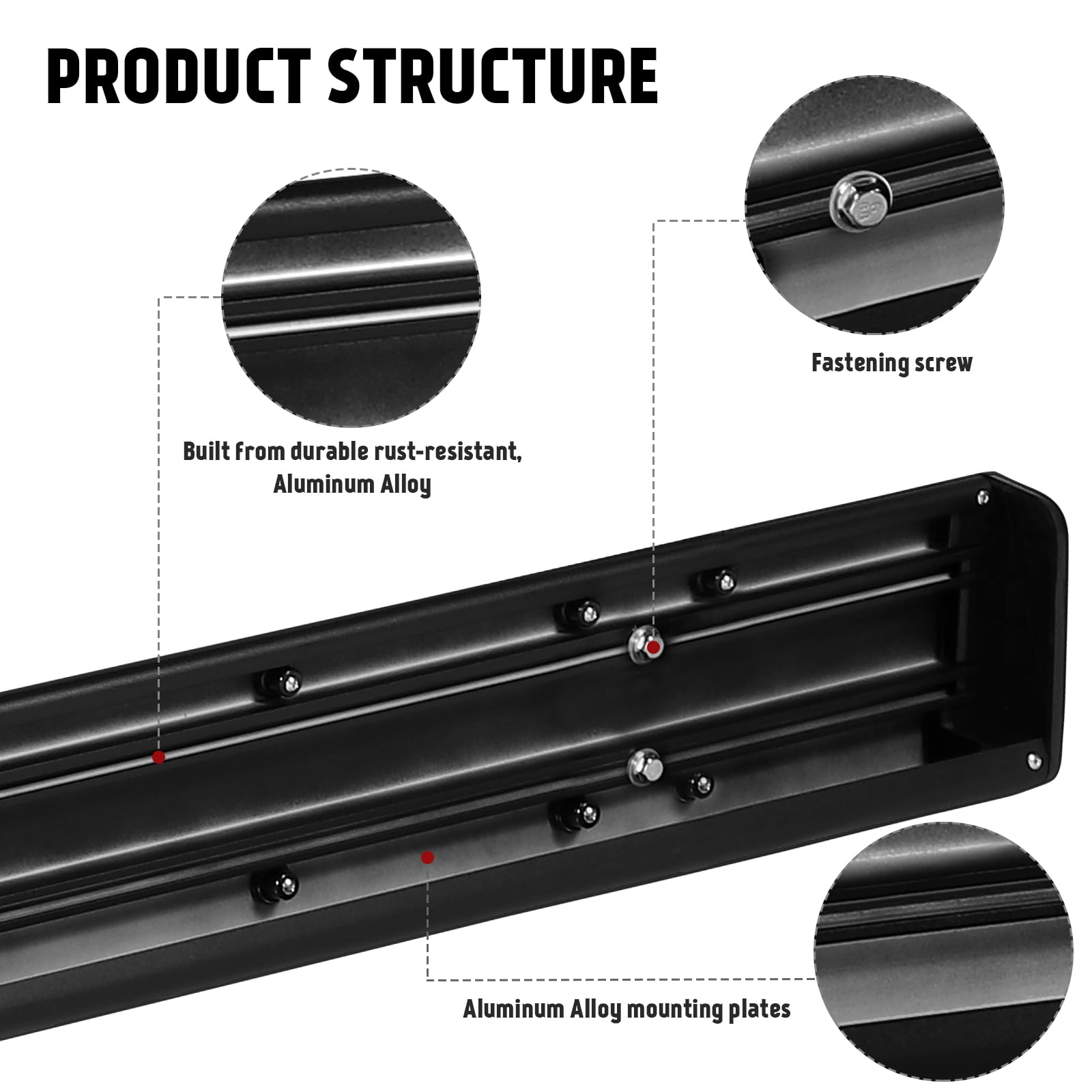 TPA 6" Running Boards Side Step Nerf Bar Fit for 2009-2014 Ford F150 Super Cab 6 inch Black Aluminum Alloy
