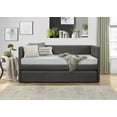 thumbnail image 5 of Miekor Furniture Modern Style Daybed with Trundle Dark Gray Fabric Upholstered Wooden Furniture 1pc 1507, 5 of 6