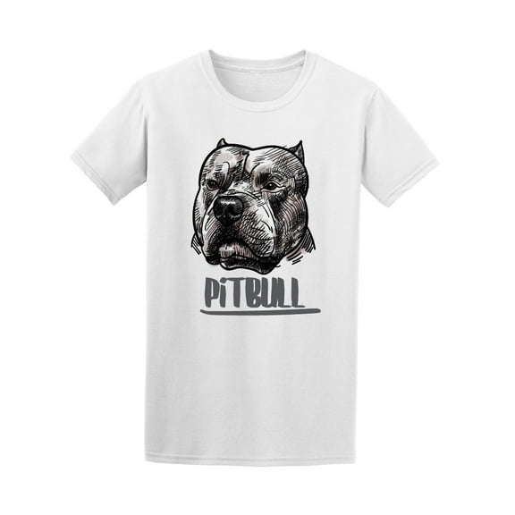 Black And White Pitbull Draw Tee Men's -Image by Shutterstock
