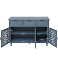 thumbnail image 4 of American Sideboard Buffet Cabinet,Storage Cabinet with 3 Doors and 3 Drawers,Console Table for Bedroom,Living Room,Study,Blue, 4 of 7
