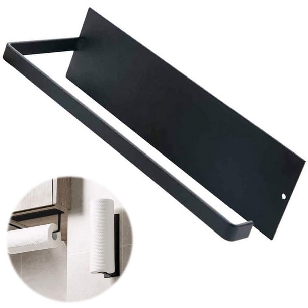 Rawiri - Portarrollos de papel higiénico sin taladrar - Portarrollos de papel higiénico montado en la pared para cocina, baño, inodoro - Para 1 rollo - Negro
