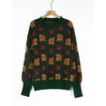 thumbnail image 4 of Halloween Sweaters for Women Maple Leaves Print Crewneck Fall Winter Knitted Pullover Sweater Warm Long Sleeve Casual Knit Sweaters Alsol Lamesa, 4 of 6