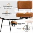 thumbnail image 2 of Zimtown Swivel Bar Stools Set of 2, 26'' Mid-Century Padded Counter Height Barstools, Modern Upholstered Dining Chairs 2 PCS, Maple Brown, 2 of 9