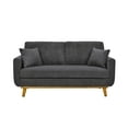 thumbnail image 2 of Cterwk Mid-Century Modern Corduroy Sofa Couch with Wood Legs, 2 Seat Loveseat Sofa for Living Room, Office, Bedroom, Gray, 2 of 8