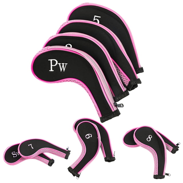 10 fundas de neopreno para cabezas de palos de golf, fundas protectoras para putters, accesorios de golf (rosa)