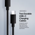 thumbnail image 3 of Powertek Value 4-Pack Bundle Black, Dual Port 20W USB-C and 18W USB-A Wall Chargers with 6ft USB-C to USB-C Cables for iPhone 15 and Newer, Tablets & USB-C Devices, 3 of 7