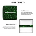thumbnail image 5 of Gukieu Green Sparkling Print Leather Tissue Box, PVC Waterproof Velcro Opening and Closing Square Tissue Box Holder, Suitable for Home and Office Decoration, 5 of 7