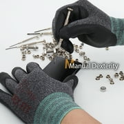 DEXFIT FN330 Black Grey Multipurpose Nitrile Coated Work Gloves (Firm Grip, Small) - 3 Pairs