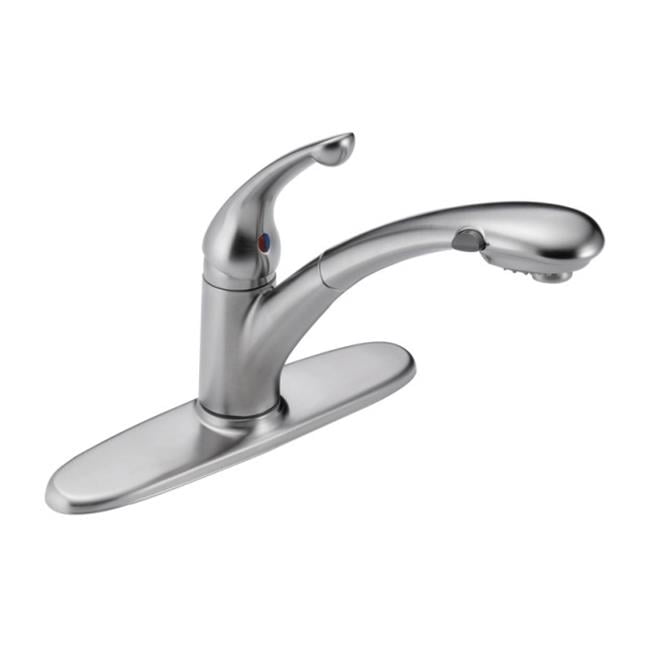 Delta International 470 Ar Dst Single Handle Pull Out Kitchen Faucet Delta International 470 Ar Dst Single Handle Pull Out Kitchen Faucet Stainles Steel