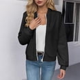 thumbnail image 7 of cocolona Jackets for Women, Womens Casual Solid Long Sleeve Zipper Jacket Tops Fall Winter Outwear Coat with Pockets, 7 of 7