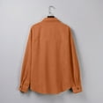 thumbnail image 5 of PATLOLLAV Womens Corduroy Buttoned Cardigan Long Sleeve Lapel Loose Padded Shirt Tops, 5 of 6