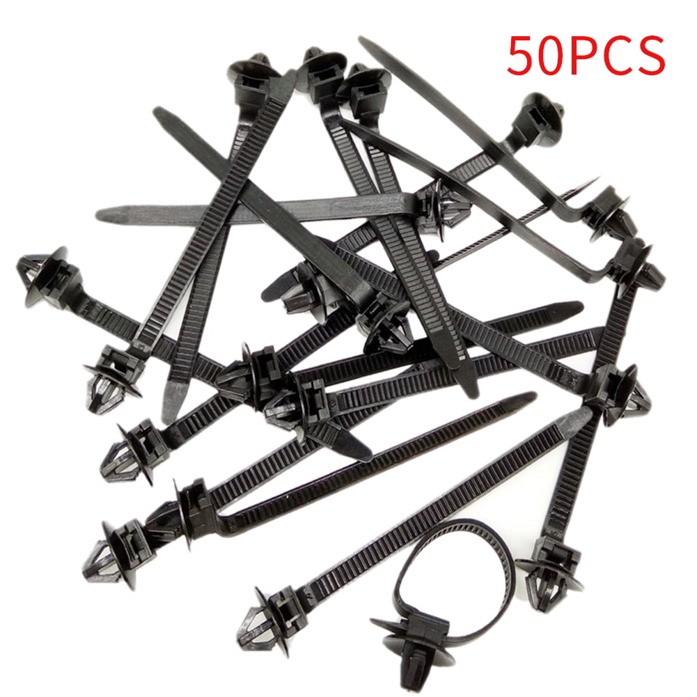 50Pcs Nylon Car Auto Tie Cable Strap Push Mount Wire Retainer Clip Clamp Access 