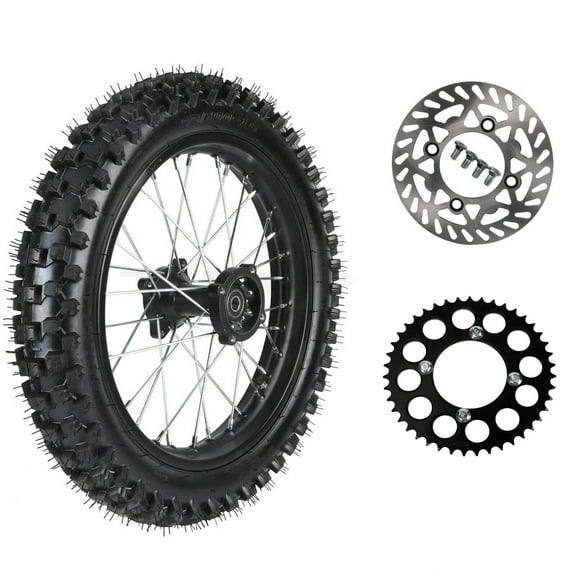 90/100-16 inch Rear Wheel Tire and Rim 15mm Bearing   Brake Disc Rotor   428 43T Sprocket for Dirt Pit Bike Bigwheel 110cc 125cc 140cc 150cc 160cc 200cc Motorcycle Motocross