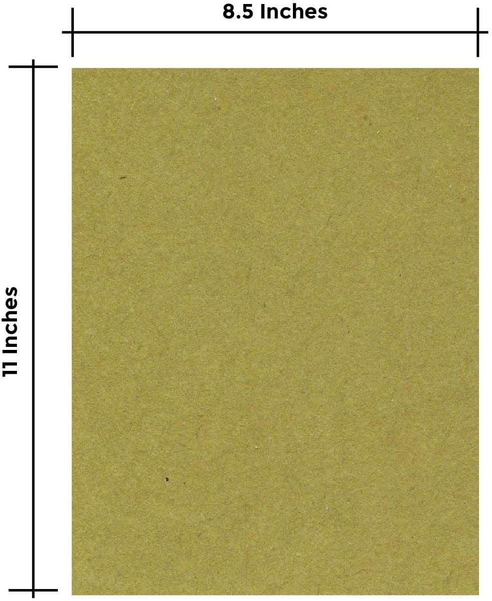 25 Sheets of Chipboard, 30pt (Point) Medium Weight Cardboard .030 Caliper Thickness, Craft and Packing, Brown Kraft Paper Board (8.5 x 11)