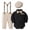 Black, variant on Toddler Boys Fall Winter Outfits Clothing Brown Babys Spring Fall Gentleman Suit Boys Long Sleeve Shirt Bag Hip Dress Suit Fashion Prin,Size 6M,Light Blue