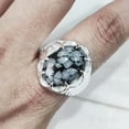 thumbnail image 4 of Snowflake Obsidian Mans Ring, Natural Snowflake Obsidian, Gents Ring, Silver Jewelry, 925 Silver Ring, Gift, Heavy Mens Ring, Arabic Design, Ottoman Style Ring, Christmas, Turkey Mens Signet Ring, 4 of 5