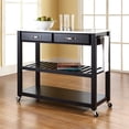 thumbnail image 2 of Crosley 2 Drawer Stainless Steel Top Kitchen Cart in Black, 2 of 8
