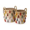 thumbnail image 1 of IMAX 23195-2 Tassel Baskets - Set of 3, 1 of 1