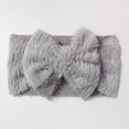 thumbnail image 4 of Wuxian Toddler Baby Girls Headband Solid Color Soft Headwrap Cute Bow Elastic Hairbands Photography Travel Party Birthday Wedding Fashionable Hair Accessories 3 Pcs Sets,Grey,0-36 Months, 4 of 4