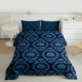 thumbnail image 3 of Manfei Adult Bohemian Damask Bedding Comforter Set, Western Retro Mandala Flower Twin Comforter Sets, Black Blue Hippie Reversible Bedding Set, Microfiber Bedroom Decor, 2 Pieces, 3 of 9