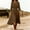 Brown women boho midi dress a1, variant on Women Summer Round Neck 3/4 Sleeve Flowy Boho Casual Midi Dresses A-Line Swing Vacation Holiday Beach Party Sundresses, Wine L