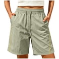 thumbnail image 4 of Aimik Women's Plus Size Athletic Shorts Solid Elastic Waist Shorts with Pockets and Drawstring Summer Comfortable Workout Bottoms, 4 of 6