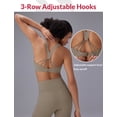 thumbnail image 2 of BALEAF Sweatleaf Adjustable Sports Bras for Women Crisscross Back Longline High Support Yoga Workout Running Athletic Padded Tops Beige L, 2 of 6