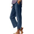 thumbnail image 1 of Womens Pullover Tops Spring Fall Clothes 2025 Shirts Loose Festival Tops Spring Solid Color Elastic Waist Linen Versatile Straight Tube Casual Wide Leg Pants Plus Size Tops For Women Summer, 1 of 6