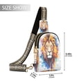 thumbnail image 2 of Stylish Leather Crossbody Bag 8.46x5.9x2.16In Easy To Carry Multi-Purpose Travel Hiking Shopping Fashion Bag Beautiful Watercolor Lion, 2 of 7