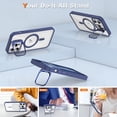 thumbnail image 3 of KOMI Magnetic Case for iPhone 13 Pro Max Case with Camera Stand [Compatible with MagSafe] [Military Drop Tested] Shockproof Slim Clear iPhone 13 Pro Max Phone Case for Women Men Dark Blue, 3 of 4