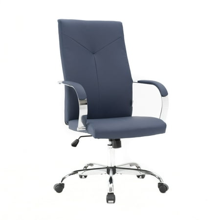 UPC: 0765531578410 | LeisureMod Sonora Modern High-Back Adjustable Swivel Leather Conference Office Chair in Navy Blue