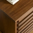 Walnut 44 Inch Solid Wood Slat Door Storage Bench by Manor Park