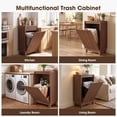 thumbnail image 5 of Poshby 20''W Tilt Out Trash Can Cabinet with Odor Control, Soft-Close Door for Kitchen Bathroom, Walnut, 5 of 9