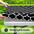 thumbnail image 2 of Mantel Smiry rectangular impermeable para mesas de 6 pies, color negro, 2 of 8