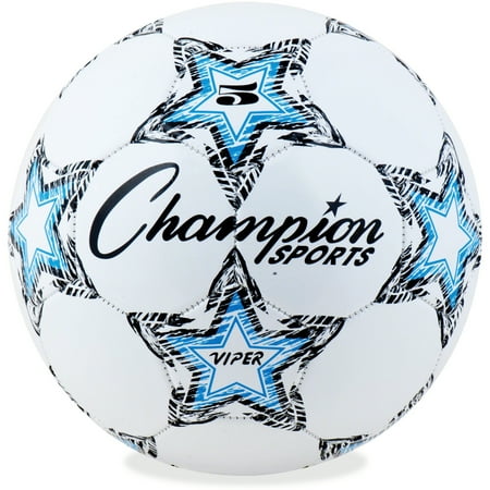 Champion Sport s Size 5 Viper Soccer Ball, White, Blue, Black, 1 Each (Quantity)