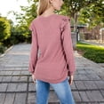 thumbnail image 5 of Women's Long Sleeve V-Neck Top with Ruffled Shoulder Detail - Large, Mauve Pink, 5 of 7