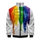 thumbnail image 3 of Chaqueta informal de manga larga con cremallera y cuello alto en 3D para hombre y mujer, con bandera del arcoíris, para lesbianas y gays, moda LGBT, 3 of 5