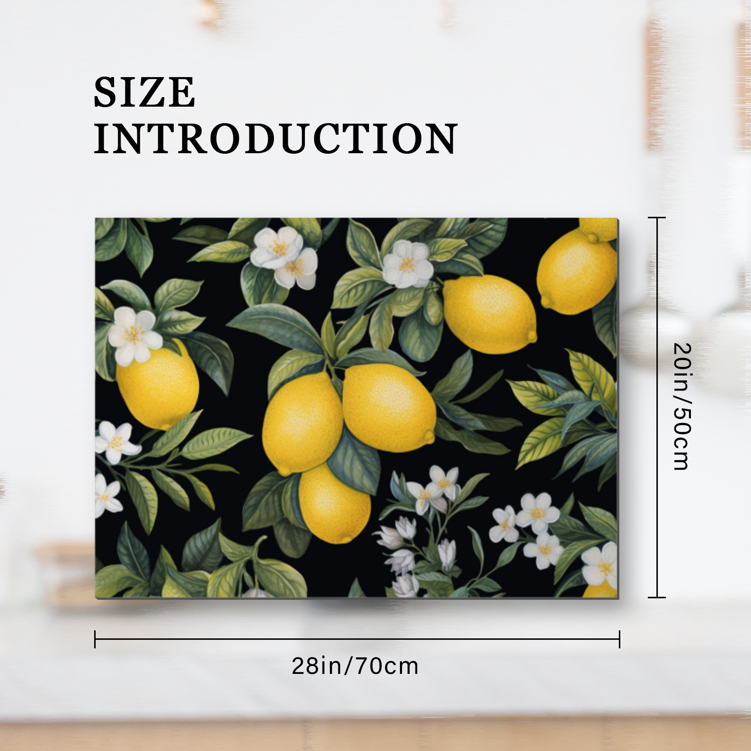 Square Stove Top Covers for Electric Stove, Vintage Lemon Print, Oven Protector Mat, Glass Induction Cooktop Protector mat, Range Cover for Kitchen RV (28×20 Inch)