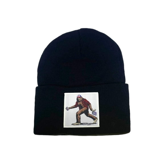 Sasquatch Beanie w/ Big Foot Patch - Black