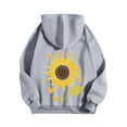 thumbnail image 4 of DDAPJ pyju Womens Cute Graphic Hoodies Oversized Sunflower Print Hooded Sweatshirt Teen Girls Y2K Aesthetic Hoodie with Kangaroo Pocket Gray XXL, 4 of 6