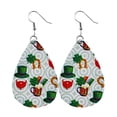 thumbnail image 2 of Pendientes para mujer, regalos para mujer, moda femenina, pendientes con estampado de gota verde del Día de San Patricio, pendientes de botón para mujer., 2 of 2