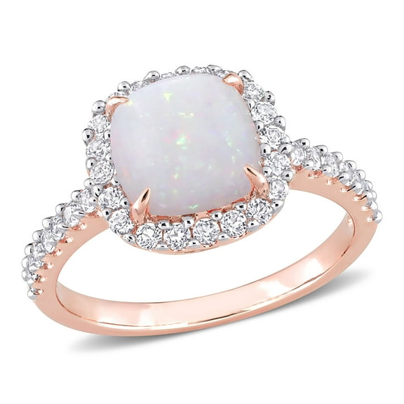 Everly Women's Opal and Topaz 10k Rose Gold Ring
