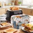 thumbnail image 3 of Pumpkins Fall Toaster Cover 4 Slice, Thanksgiving Eucalyptus Leaves Farmhouse Dustproof Bakeware Oven Protector with Top Hook, Waterproof Small Kitchen Appliance Toasters Dust Cover, 12"x11"x8", 3 of 6