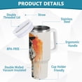 thumbnail image 2 of Yayeee 40oz Stainless Steel Tumbler with Straw and Handle Double-Wall Insulated Travel Water Bottle, White Astronaut, 2 of 8