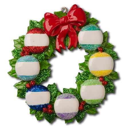 Wreath with 7 Ornaments Personalized Christmas Ornament DO-IT-YOURSELF - Walmart.com