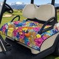 thumbnail image 3 of Pzuqiu Club Car Seat Covers Foldable Design Polyester, Compatible with Golf Golf Cart, for EZGO Yamaha EZGO Yamaha Carts, Hibiscus Palm Blue, 3 of 9