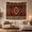 Layered Textile, variant on Symmetrical Tribal Diamond Motifs on Cream Background, Peaceful Boho for Bohemian Decor Enthusiasts, Tribal Pattern Wall Art, Housewarming Gift Tapestry Wall Hanging for Bedroom and Living Room